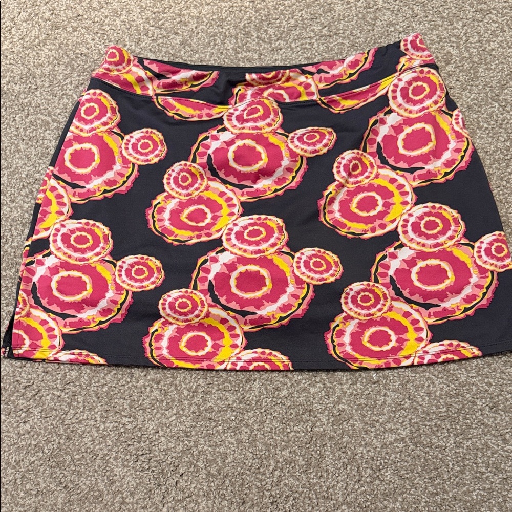 Women's Pink Floral Print Skort